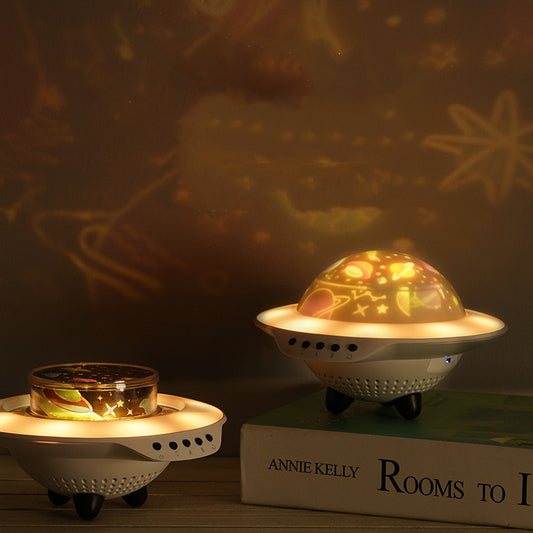 Sky Projector Flying Saucer Rotating Projector Bluetooth Night Light