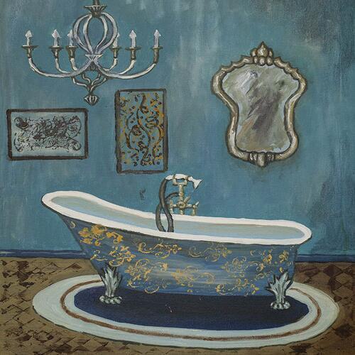 Modern Retro Bathroom Canvas Painting Mural Poster Wall