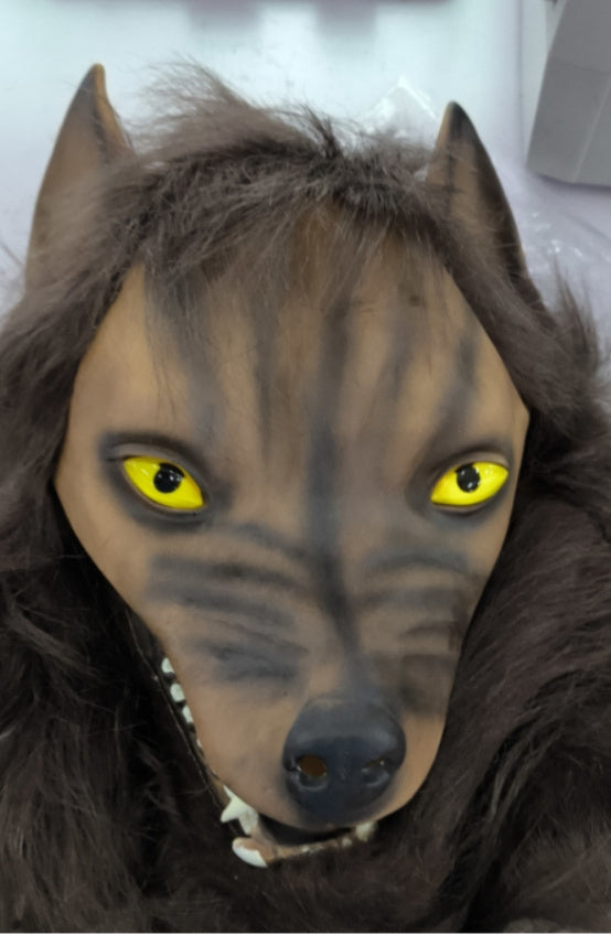Latex Simulation Wolf Head Mask Headgear Cosplay Mask