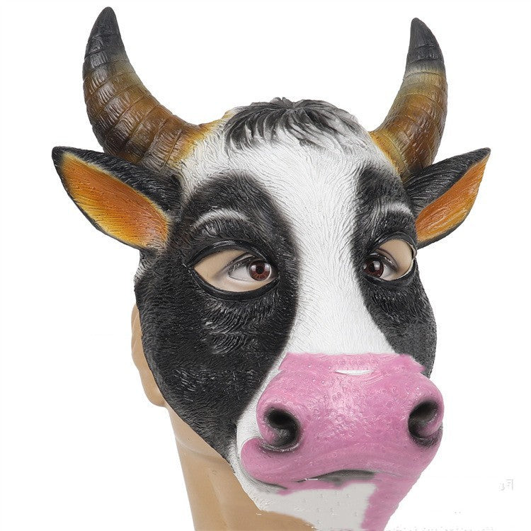Easter Masquerade Latex Cow Half Face Mask